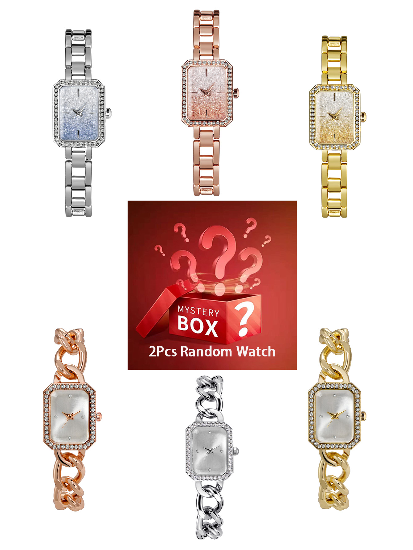 Luxury Watch Diamond - 2 pezzi orologi da donna scatola