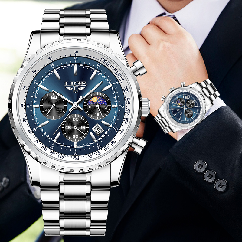 LIGE Brand Luxury Quartz Man W - Luxury Watch Investment recensione e prezzo