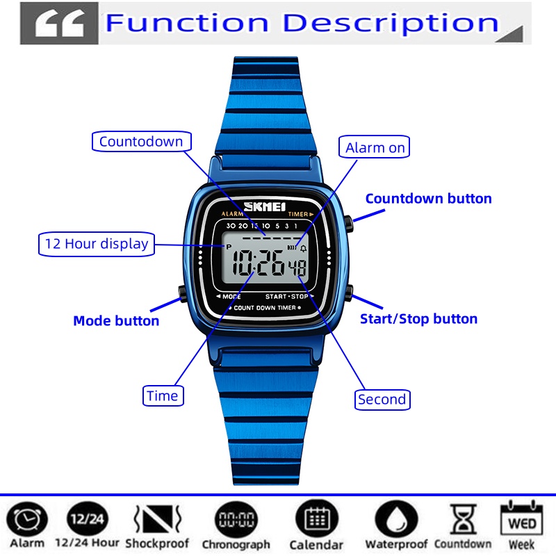 Skmei Orologi digitali da donn - Perpetual Calendar Watch recensione e prezzo