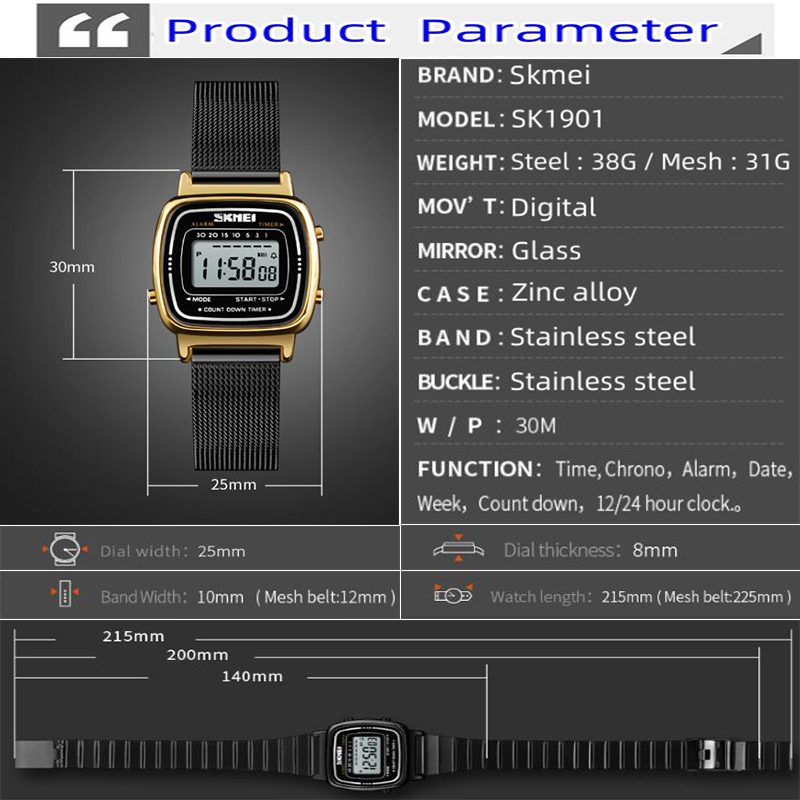Skmei Orologi digitali da donn - Perpetual Calendar Watch recensione e prezzo
